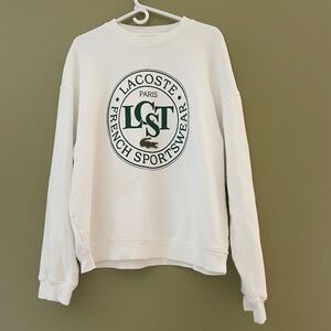 Lacoste Mens XL Varsity Logo Sweatshirt Crewneck Preppy Streetwear Logo Thick